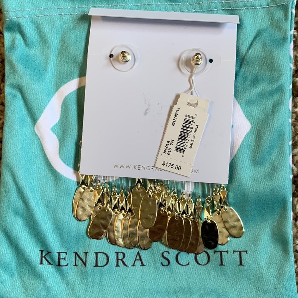 NWT Kendra Scott Nicola Gold Earrings - Picture 3 of 4